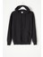 Siyah Kanguru Cepli Kapüşonlu Unisex Çocuk Sweatshirt 16780 1