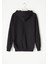 Siyah Kanguru Cepli Kapüşonlu Unisex Çocuk Sweatshirt 16780 4