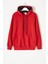 Kırmızı Kanguru Cepli Kapüşonlu Unisex Çocuk Sweatshirt 16784 1