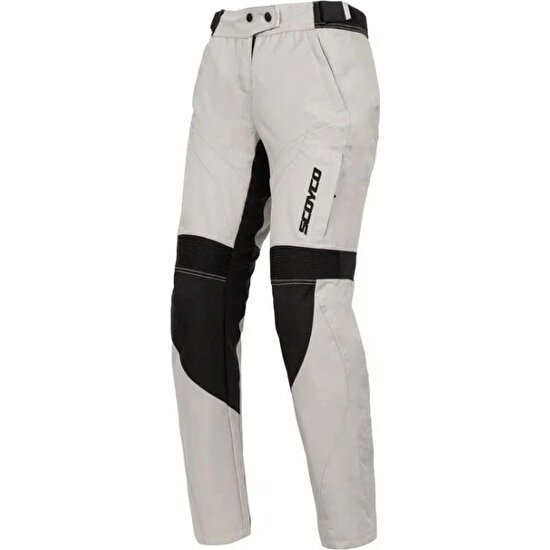 Ebakbak Motosiklet Kadın Pantolonu Korumalı 4 Mevsim Maxdura Kumaş Hava Alabilen Fileli Bölgeler Beyaz Pantolon