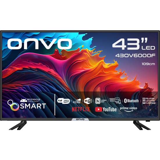 Onvo 43OV6000F 43" 109 Ekran Smart LED TV Full HD Çözünürlük ve Dahili Uydu Alıcısı ile