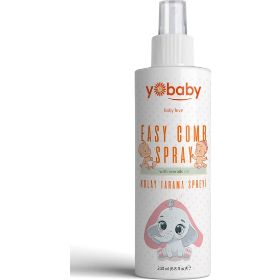 Yo Baby Yobaby Kolay Tarama Saç Spreyi 200 ml - Avokado, Jojoba ve Badem Yağlı Bebek Saç Bakımı