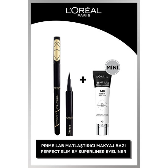L'oréal Paris Perfect Slim By Superliner Siyah Eyeliner & L'oreal Cosmetics Mini Prime Lab