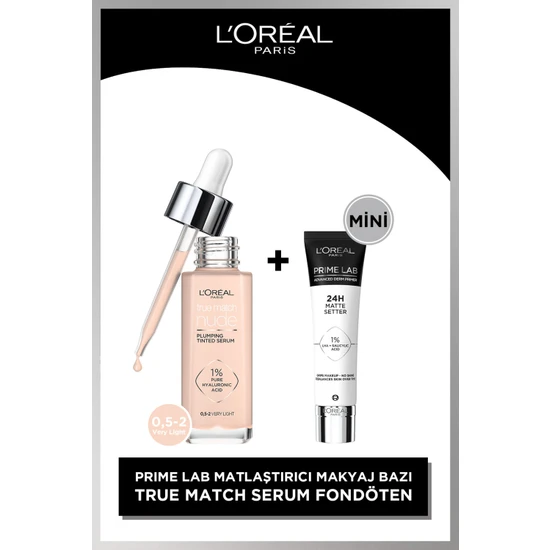 L'oréal Paris True Match Nude Fondöten Serum 0.5-2 Very Light & L'oreal Cosmetics Mini Prime Lab