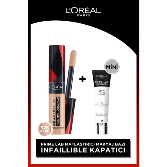 L'oréal Paris Infaillible Tüm Yüze Uygulanabilir Kapatıcı 326 Vanilla & L'oreal Cosmetics Mini Prime Lab