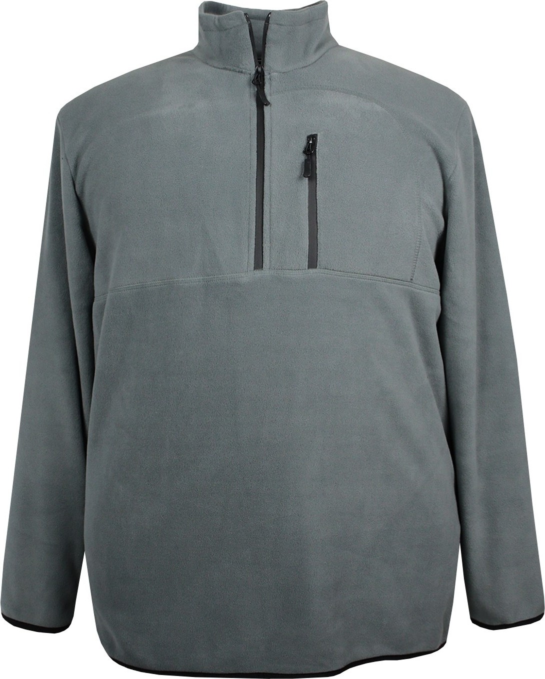 Maruf Shop Büyük Beden Dik Yakalı Polar Sweatshirt Gri