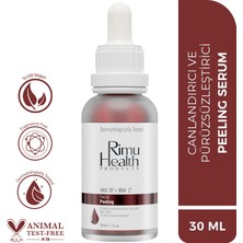 Rimu Health Products Canlandırıcı ve Cilt Tonu Eşitleyici Yüz Peeling Serum 30 ml (Aha 10% + Bha 2%)