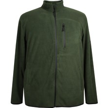 Maruf Shop Büyük Beden Fermuarlı Polar Sweatshirt Yeşil