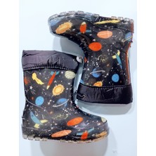 Zenege Çocuk Çizme Yağmur ve Kar Botu Soğuk Geçirmez Içi Kürklü