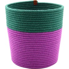 Yeşil Mor Hasır Saksı