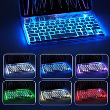 Valkyrie Rgb 7 Renk Bluetooth Şeffaf Türkçe Klavye - Android Ios Windows Uyumlu - Şarjlı - 10 Inç - Multimedia - Ultra Ince Tasarım