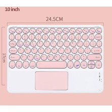 Valkyrie Kablosuz Touchpad Bluetooth Klavye - Ios Android Windows Uyumlu - Türkçe Dil - Şarjlı - Ultra Ince - Type-C Giriş Pembe