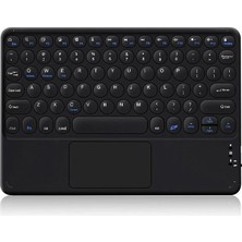 Valkyrie Kablosuz Touchpad Bluetooth Klavye - Ios Android Windows Uyumlu - Türkçe Dil - Şarjlı - Ultra Ince - Type-C Giriş Siyah