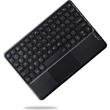 Valkyrie Kablosuz Touchpad Bluetooth Klavye - Ios Android Windows Uyumlu - Türkçe Dil - Şarjlı - Ultra Ince - Type-C Giriş Siyah