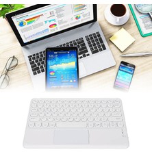 Valkyrie Kablosuz Touchpad Bluetooth Klavye - Ios Android Windows Uyumlu - Türkçe Dil - Şarjlı - Ultra Ince - Type-C Giriş Beyaz