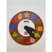 Lumos Dekor Ahşap Geometrik Şekiller Saat Puzzle