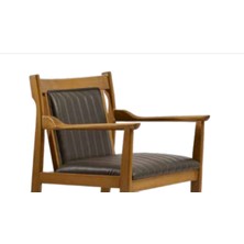 Bengi Ticaret Sandalye Zus121 Dilim MODEL Tam Kolçak Ahşap Kayın Ayak Suni Deri Döşem Açık Ceviz