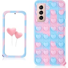 Fybang Samsung Galaxy S21 Plus Için Trendy Eğlenceli Kılıf,silikon Estetik Karikatür Komik Sevimli Serin Kawaii Tasarımcı Eğlenceli Fidget Erkek Kız Kadın Erkek Mavi Kalp -Samsung Galaxy (Yurt Dışından)