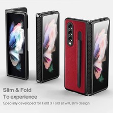 Fybang Golbsky Samsung Galaxy Z Fold 3 Kalem Tutuculu Kılıferkek Kız,menteşe Koruma Tasarımı,,lüks Iş Pu Deri Kılıf Galaxy Z Fold 3 5g (2021)-KIRMIZI (Yurt Dışından)