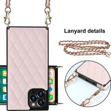 Fybang Apple iPhone 12 / 12 Pro ile Uyumlu Kılıf - Crossbody Zincir Çanta Kılıf Metal Zincir Askılı Tpu Telefon Kılıfı (Yurt Dışından)