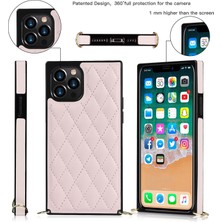 Fybang Apple iPhone 12 / 12 Pro ile Uyumlu Kılıf - Crossbody Zincir Çanta Kılıf Metal Zincir Askılı Tpu Telefon Kılıfı (Yurt Dışından)