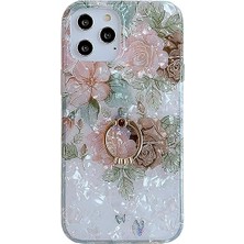 Fybang iPhone 13 Promax Kılıf (6,7 Inç) ile Uyumlu, Şirin Blossom Flowers Dahili 360° Dönebilen Halka Destek Tutacağı Yumuşak Ince Darbeye Dayanıklı Tpu Imd Telefon Şeffaf Kılıf Kahvereng (Yurt Dışından)