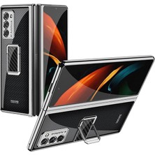 Fybang Samsung Galaxy Z Fold 2 Için Kılıf Lüks Plastik Kaplama Kristal Yüzük Tutucu Darbeye Dayanıklı Koruma Finish Tampon Kılıfı Için Samsung Galaxy Z Fold 2 5g (Karbon Fiber) (Yurt Dışından)