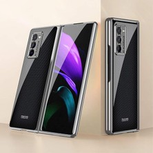 Fybang Samsung Galaxy Z Fold 2 Için Kılıf Lüks Plastik Kaplama Kristal Yüzük Tutucu Darbeye Dayanıklı Koruma Finish Tampon Kılıfı Için Samsung Galaxy Z Fold 2 5g (Karbon Fiber) (Yurt Dışından)