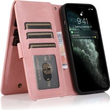 Fybang iPhone 11 Pro Için Cüzdan Kılıf, Hafif Deri Kartlık Nakit Cebi Kickstand El Kayışı Fermuarlı Cüzdan Kılıf (Yurt Dışından)