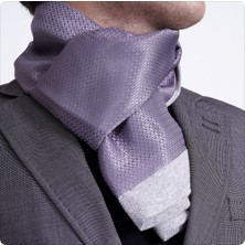 Exve Exclusive Gri Gümüş Kendinden Desenli Jakar Dokuma Elegant Çift Taraflı Atkı