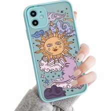 Fybang iPhone 12PRO ile Uyumlu Maxcase For Clear Frosted Pc Back 3D Sun Moon Cartoons Girls Woman And Soft Tpu Bumper Silicone Slim Case For iPhone 12PRO Max-Mavi (Yurt Dışından)