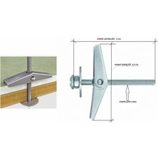 Koldoor Spo Metal Kanatlı Alçıpan Dübeli 4X50 mm 25 Adet