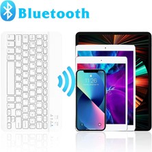 Valkyrie Bluetooth Ios Ipad Android Windows Uyumlu Klavye Mouse Seti - Sessiz - Şarjlı - Combo - Ultra Ince - Türkçe - Kablosuz Beyaz