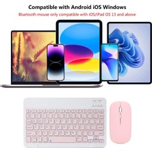 Valkyrie Bluetooth Ios Ipad Android Windows Uyumlu Klavye Mouse Seti - Sessiz - Şarjlı - Combo - Ultra Ince - Türkçe - Kablosuz Pembe