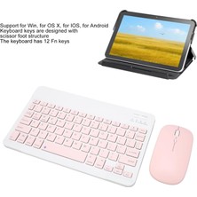 Valkyrie Bluetooth Ios Ipad Android Windows Uyumlu Klavye Mouse Seti - Sessiz - Şarjlı - Combo - Ultra Ince - Türkçe - Kablosuz Pembe