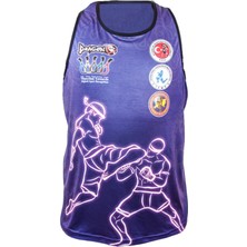 Dragon Logolu Mavi Dijital Baskılı Muay Thai Atlet Pamuk Kumaşla Üretilmiş S Beden İçin Tasarlandı