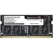 Team 8gb Ddr4 3200MHZ CL22 Notebook Ram Elıte TED48G3200C22-S01