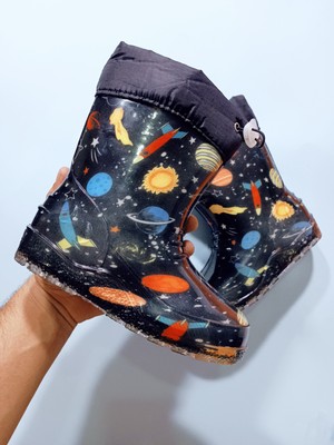 Zenege Çocuk Çizme Yağmur ve Kar Botu Soğuk Geçirmez Kürklü