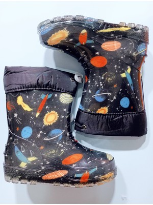 Zenege Çocuk Çizme Yağmur ve Kar Botu Soğuk Geçirmez Içi Kürklü