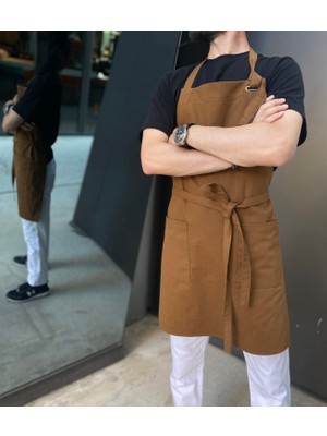 Apr10 Unisex Aşçı Önlüğü Cepli Mutfak Önlüğü Barista Şef Önlüğü-Luxury Series