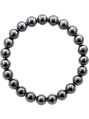 Online Kordon Gümüş 8mm Oval Kesim Hematit Unisex Bileklik