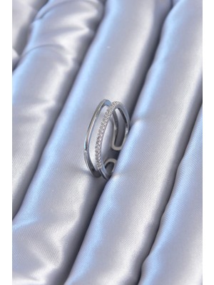 Clariss Zarif Model 2'li Gümüş Renk Pirinç Kadın Yüzük