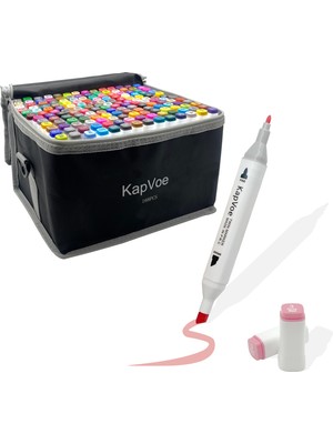 Kapvoe 168’LI Çift Uçlu Touch Marker Art Tasarım Kurecolor Twin Marker Kalem Seti Taşınabilir Çanta