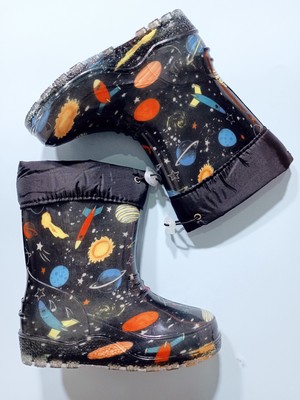 Zenege Çocuk Çizme Yağmur ve Kar Botu Soğuk Geçirmez Içi Kürklü