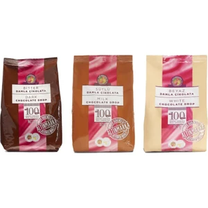 Sütlü Damla Çikolata 1 kg, Bitter Damla Çikolata 1 kg, Beyaz Damla Çikolata 1 kg