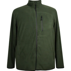 Maruf Shop Büyük Beden Fermuarlı Polar Sweatshirt Yeşil