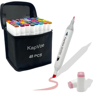 48’li Çift Uçlu Touch Marker Art Tasarım Kurecolor Twin Marker Kalem Seti Taşınabilir Çanta