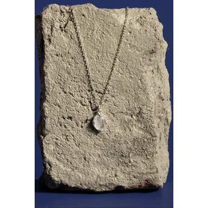 Takı Depo Doğal Ay Taşı Taşlı Minimal Gümüş Kadın Kolye Gümüş Rengi
