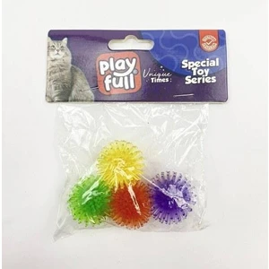 Plastik Top Kedi Oyuncağı 3,5 cm 4'lü