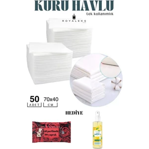 50 Adet Tek Kullanımlık Havlu Hasta Bakım Bebek Bakım Manikür Pedikür Havlusu Hediyeli